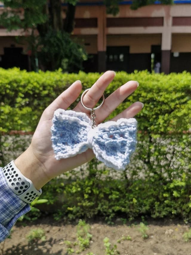 Blueberry Bow Keychain