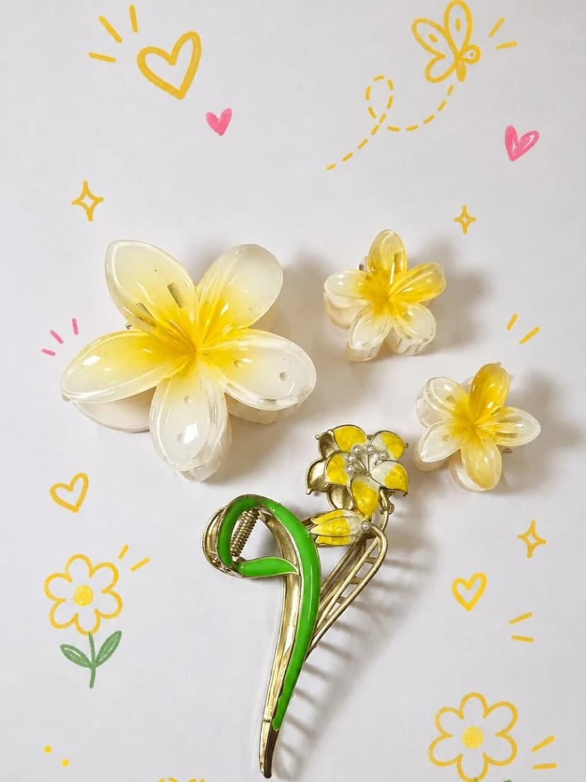 Yellow Floral Garden Clip Set✨️💛